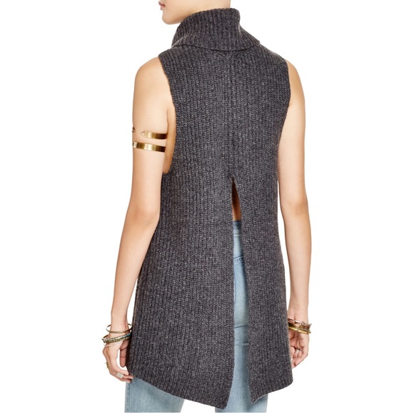 Free People Gray Need It Now Sleeveless Turtleneck - Picture 2 of 8